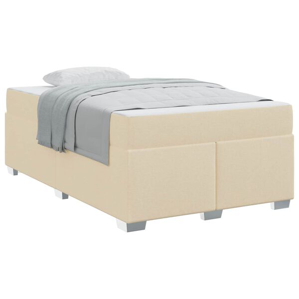 vidaXL Bedframe met matras Cr&egrave;me 120 x 190 cm Stof