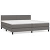 vidaXL Boxspring met matras kunstleer grijs 200x200 cm
