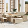 vidaXL Tuin Sofa Set met kussen 8 pcs Beige poly rattan