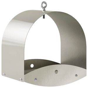 vidaXL Hangend vogelvoederhuisje Roestvrij staal zilver