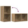 vidaXL LP Opbergbox 69,5x34x36 cm bewerkt hout artisanaal eikenkleurig