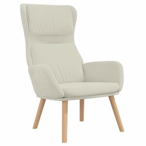 vidaXL Relaxstoel fluweel cr&egrave;mewit