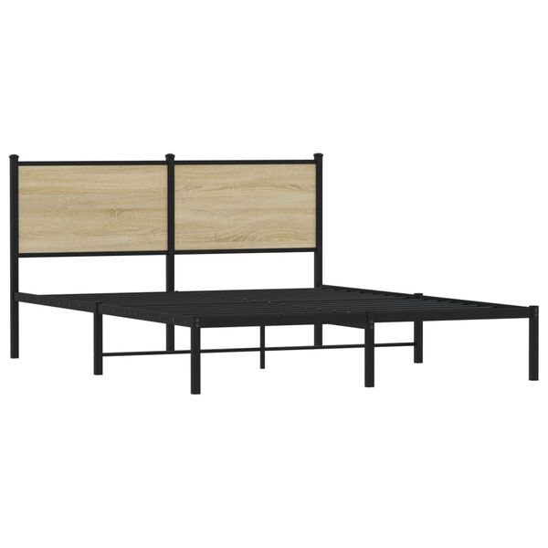 vidaXL Bedframe zonder matras metaal sonoma eikenkleurig 137x190 cm