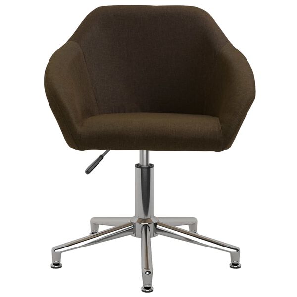 vidaXL Kantoorstoel draaibaar stof donkerbruin