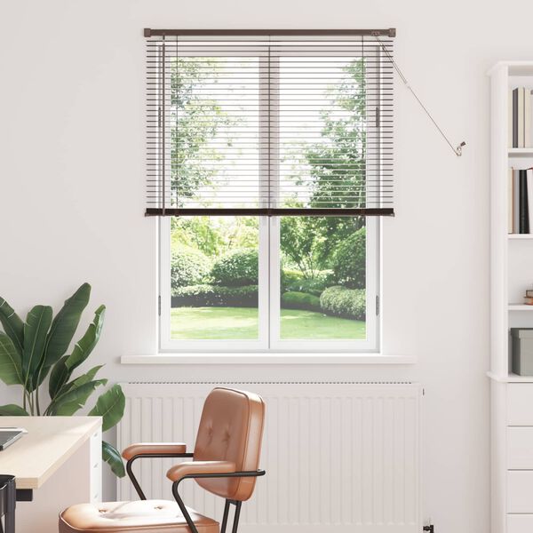 vidaXL Venetiaanse Blind Donkerbruin met Patroon 150 x 80 cm PVC