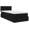vidaXL Opbergbed met LED met matras met LED Zwart 100 x 200 cm Stof
