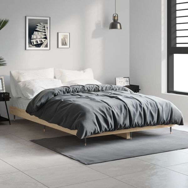 vidaXL Bedframe zonder matras hout sonoma eikenkleurig 120x190 cm
