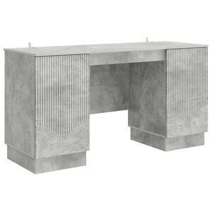 vidaXL Bureau Betongrijs 142,5 x 50 x 75 cm Bewerkt hout