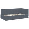 vidaXL Hoekbedframe met hoofdeinde Donkergrijs 90 cm x 190 cm Fluweel