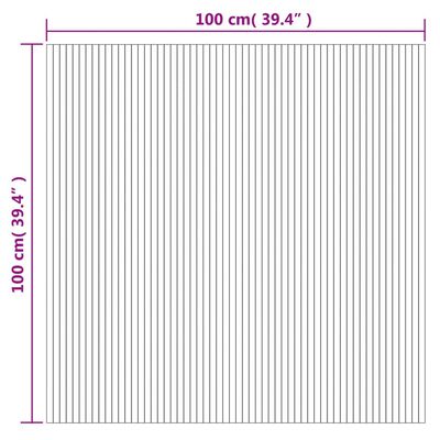 vidaXL Vloerkleed rechthoekig 100x100 cm bamboe grijs