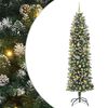 vidaXL Kunstmatige slanke kerstboom Groen en Wit 240 cm