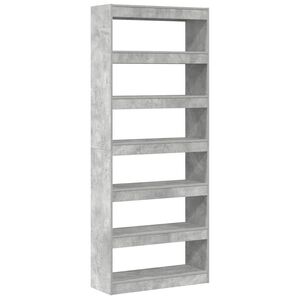 vidaXL Boekenkast 6-laags 80 x 30 x 198 cm Bewerkt hout Beton Grijs