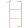 vidaXL Inloopdouchewand transparant 115x195 cm ESG-glas goudkleurig