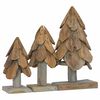 vidaXL Kerstboom met standaard 3 pcs Bruin Massief teakhout