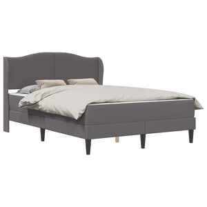 vidaXL Bedframe met hoofdeinde Grijs 140 x 200 cm Kunstleer