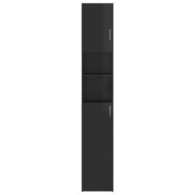 vidaXL Badkamerkast 32x25,5x190 cm spaanplaat hoogglans zwart