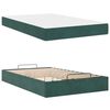 vidaXL Bedframe met matras met matras 2 pcs Groen Fluweel