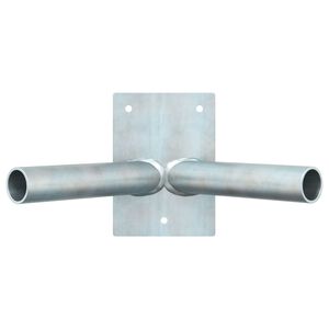 vidaXL Vlaggen Mast Houder Zilver 10.5 x 7.5 x 0.2 cm Staal