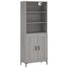 vidaXL Hoge kast 69,5x34x180 cm bewerkt hout grijs sonoma eikenkleurig