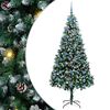 vidaXL Kunstkerstboom Groen 210 cm PVC en Staal en Kunststof