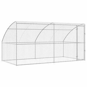 vidaXL Hondenhok 2 st zilver 4 x 2 x 2 m Verzinkt staal