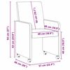 vidaXL Dining Stoelen met Wielen 2 pcs Zwart 57 x 66 x 94 cm Kunstleer