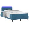 vidaXL LED Box Spring Bed met matras Donkerblauw 120 x 190 cm Fluweel