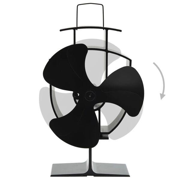 vidaXL Kachelventilator met 3 vinnen zwart