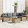 vidaXL Tuin Sofa Set met kussen met opslag 6 pcs Beige en Licht Grijs
