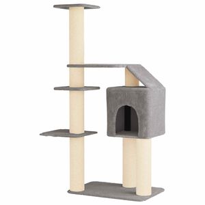 vidaXL Kattenboom met sisal krabpalen Lichtgrijs 183 cm