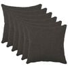 vidaXL Kussensloop 6 pcs HEERLEN Donkergrijs 30 x 30 cm Boucl&eacute;