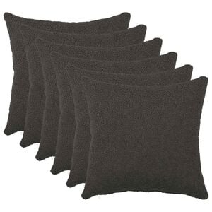 vidaXL Kussensloop 6 pcs HEERLEN Donkergrijs 30 x 30 cm Boucl&eacute;