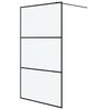 vidaXL Inloopdouchewand 115x195 cm mat ESG-glas zwart