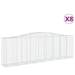 vidaXL Schanskorven 8 st gewelfd 400x50x120/140 cm ijzer