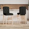 vidaXL Barstoelen 2 st massief rubberhout en stof