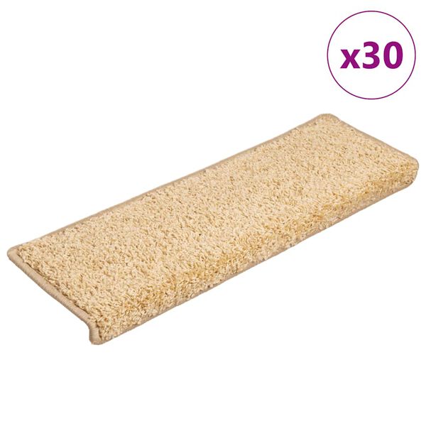 vidaXL Trapmatten 30 st 65x21x4 cm cr&egrave;me met rechthoekige rand