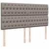 vidaXL Ottoman bed met matrassen en LED's 200x200cm stof taupe