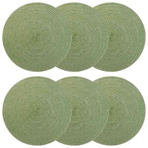 vidaXL Jute placematten 6 pcs Olijfgroen &Oslash; 30 cm 100% Tossa Jute