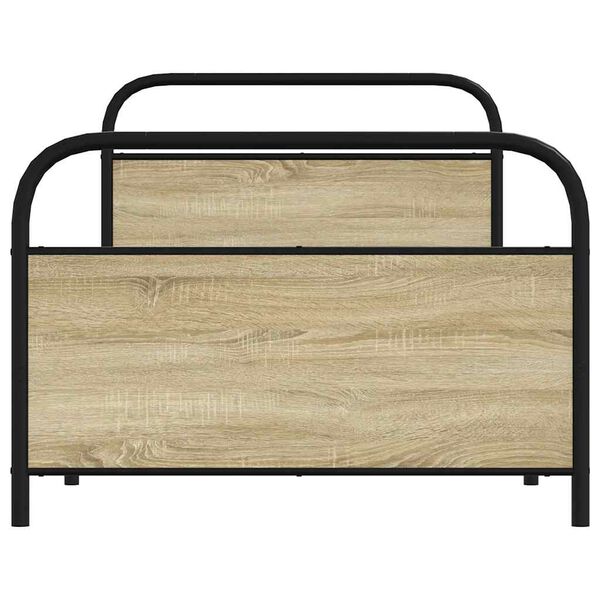 vidaXL Bedframe zonder matras bewerkt hout sonoma eikenkleur 100x190cm