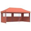 vidaXL Partytent inklapbaar pop-up met 3 zijwanden terracottakleurig