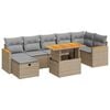 vidaXL 5-delige Loungeset met kussens poly rattan beige
