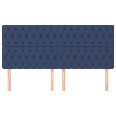 vidaXL Hoofdborden 4 st 90x7x78/88 cm stof blauw