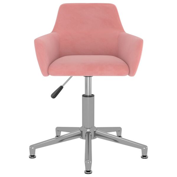 vidaXL Eetkamerstoelen draaibaar 6 st fluweel roze