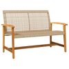 vidaXL Tuinbank 112 cm poly rattan en acaciahout beige
