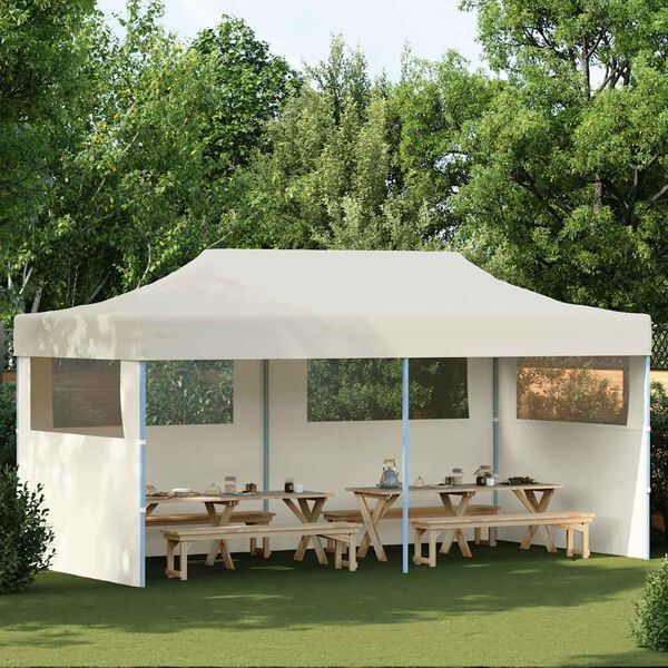 vidaXL Partytent pop-up inklapbaar 3x6 m crème