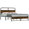 vidaXL Bedframe zonder matras bewerkt hout gerookt eiken 135x190 cm