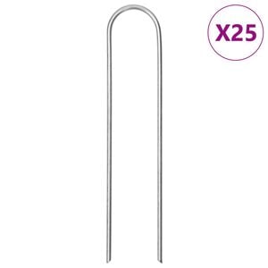 vidaXL Grondharingen 25 st U-vormig 15x3,5 cm gegalvaniseerd staal