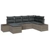 vidaXL Tuin Sofa Set met kussen met opslag 6 pcs Grijs poly rattan