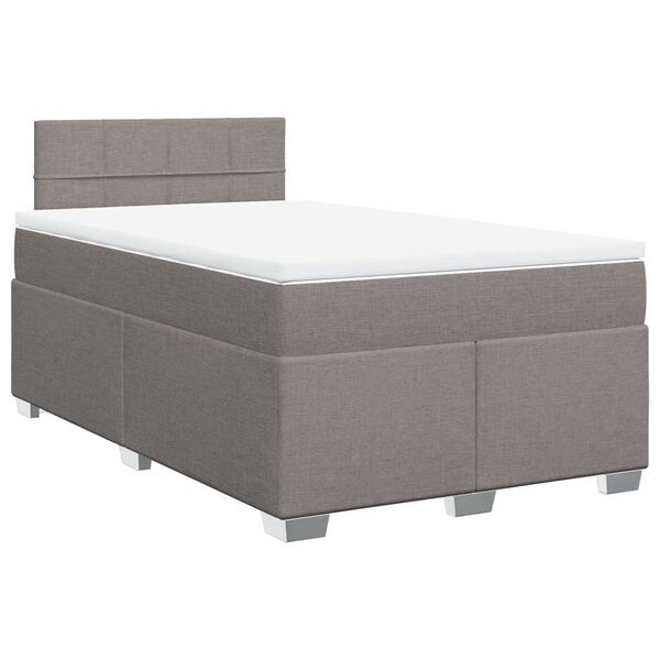 vidaXL Boxspring met matras stof taupe 120x190 cm