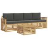 vidaXL Buiten bankenset 5 pcs Wit en antracietkleurig Polyester